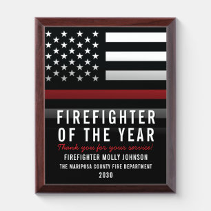 Firefighter Fire Department Employee Recognition Award Plaque