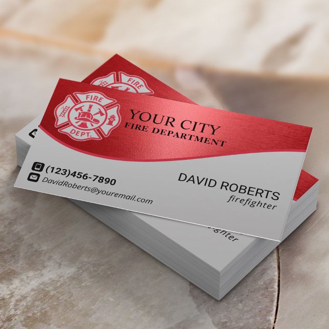 Firefighter Fire Department Fireman Professional Business Card (Creator Uploaded)