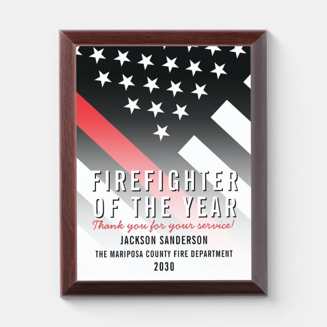 Firefighter Fire Department Fireman Recognition Award Plaque (Vertical)