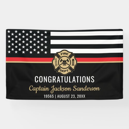 Firefighter Fire Department Fireman Retirement Banner