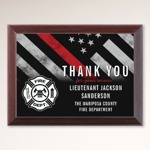 Firefighter Fire Department Fireman Thank You Award Plaque