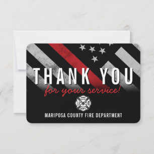 Firefighter Fire Department Flag Fireman Thank You Card