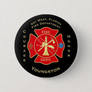 Firefighter Fire Department Maltese Cross Emblem Button