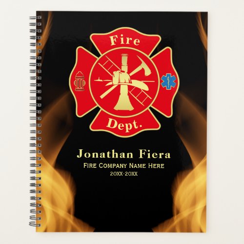 Firefighter Fire Department Personalized Planner