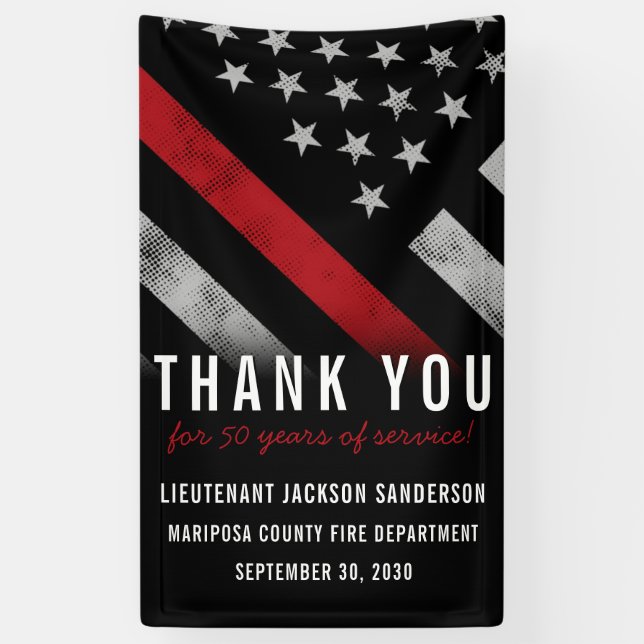 Firefighter Fire Department Retirement Fireman Banner (Vertical)