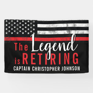 Firefighter Fire Department Retirement Fireman Banner