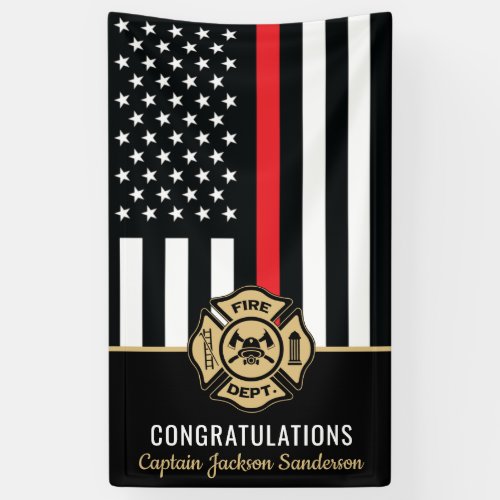 Firefighter Fire Department Retirement Fireman Banner