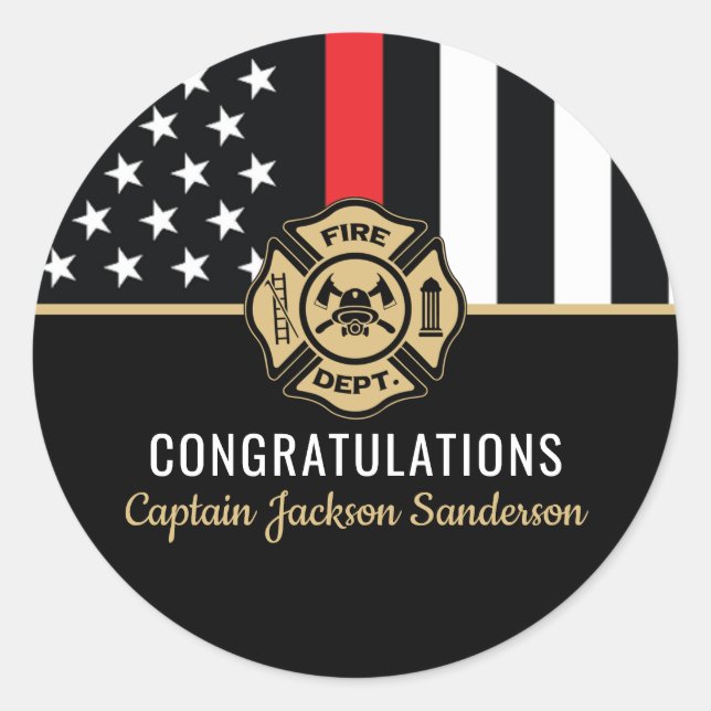 Firefighter Fire Department Retirement Fireman Classic Round Sticker (Front)