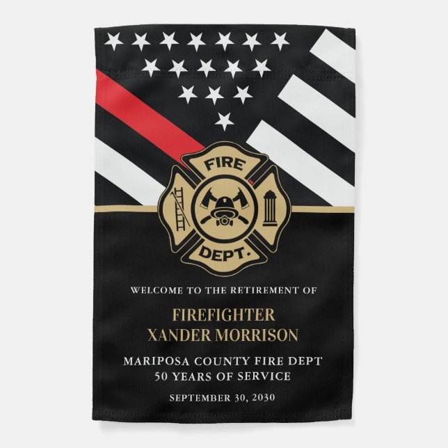 Firefighter Fire Department Retirement Fireman Garden Flag (Front)