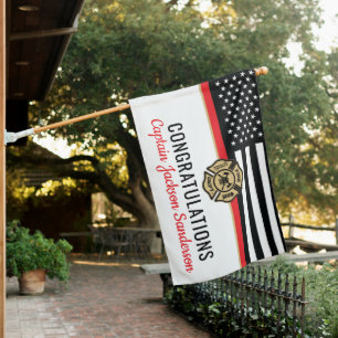 Firefighter Fire Department Retirement Fireman House Flag