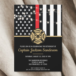 Firefighter Fire Department Retirement Fireman Invitation