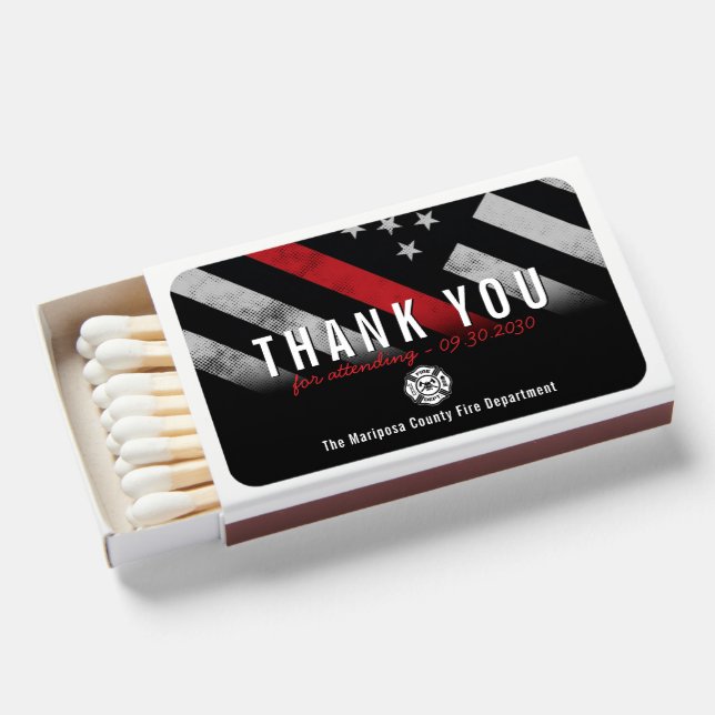Firefighter Fire Department Retirement Fireman Matchboxes (Front Open)