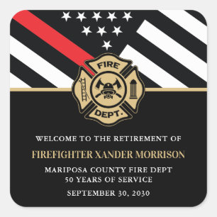 Firefighter Fire Department Retirement Fireman Square Sticker
