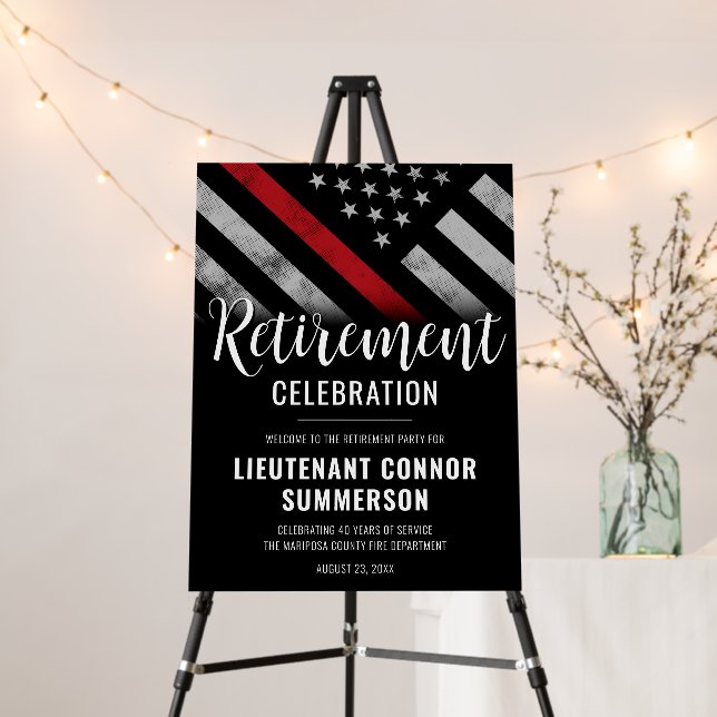 Firefighter Fire Department Retirement Party Foam Board (In Situ (Stand))
