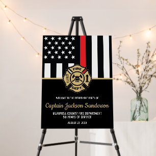 Firefighter Fire Department Retirement Party Foam Board