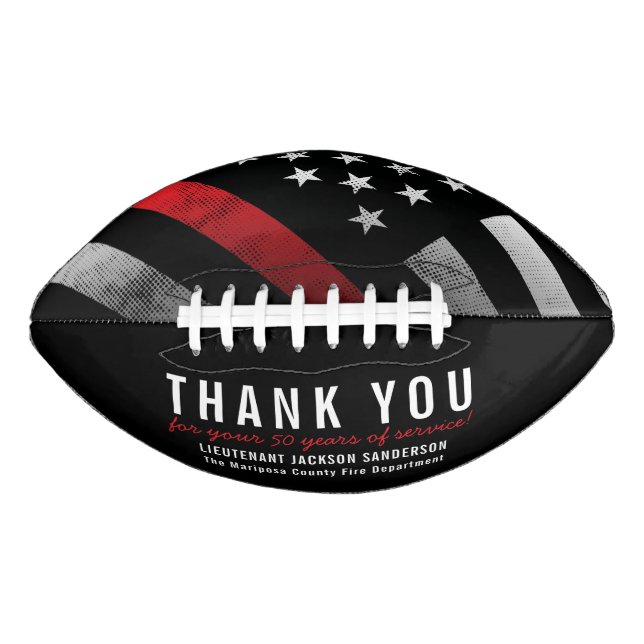 Firefighter Fire Department Retirement Party Football (Front)