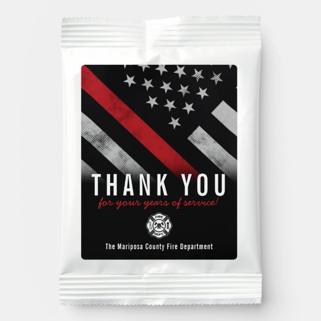 Firefighter Fire Department Retirement Party Hot Chocolate Drink Mix (Front)