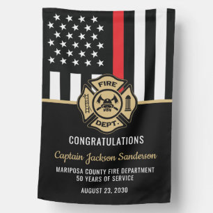 Firefighter Fire Department Retirement Party House Flag