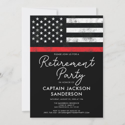 Firefighter Fire Department Retirement Party Invitation