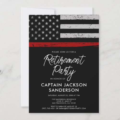 Firefighter Fire Department Retirement Party Invitation