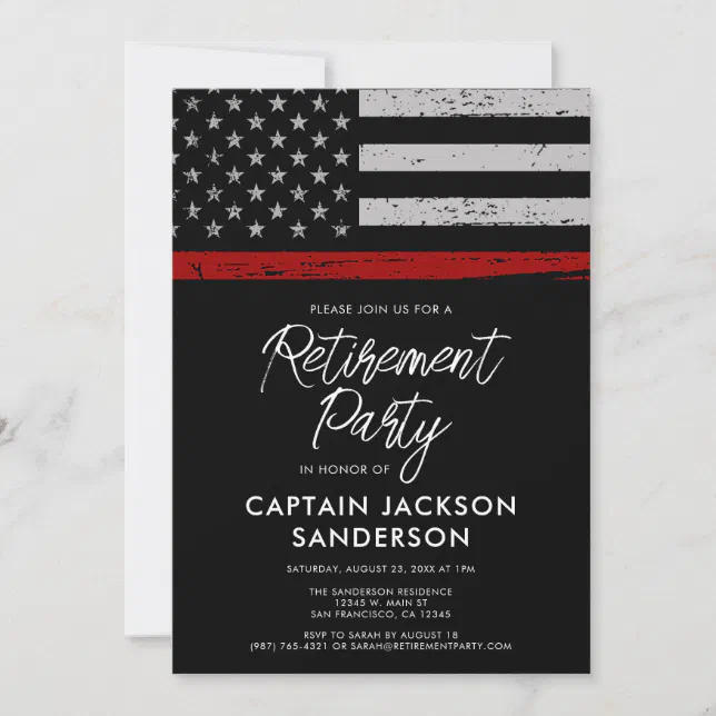 Firefighter Fire Department Retirement Party Invitation | Zazzle