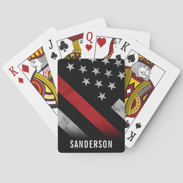 Firefighter Fire Department Retirement Party Poker Cards (Back)