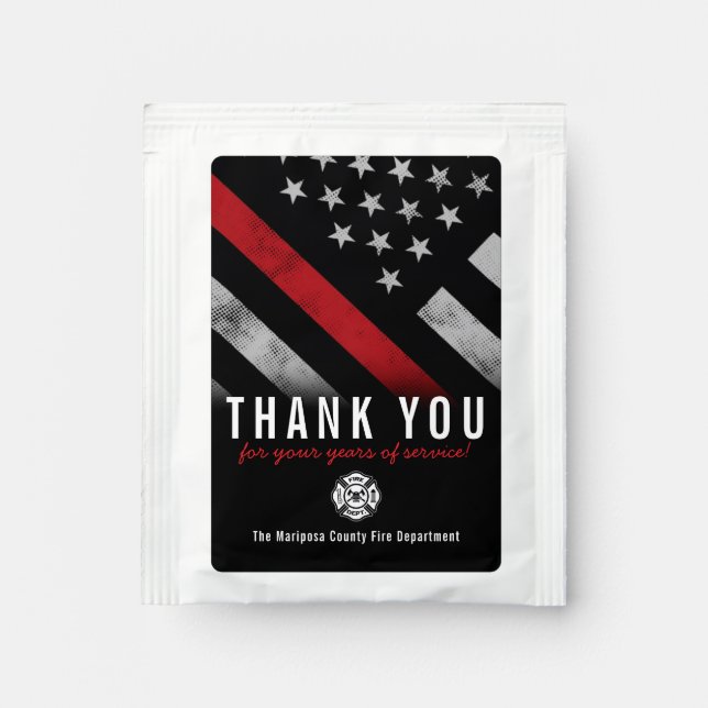 Firefighter Fire Department Retirement Party Tea Bag Drink Mix (Front)