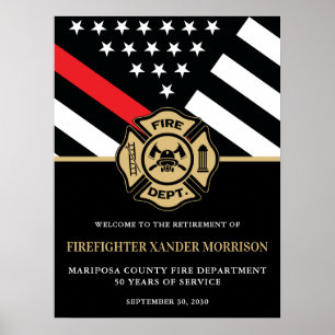 Firefighter Fire Department Retirement Welcome Poster