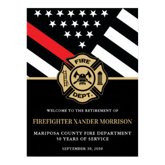 Firefighter Fire Department Retirement Welcome Poster