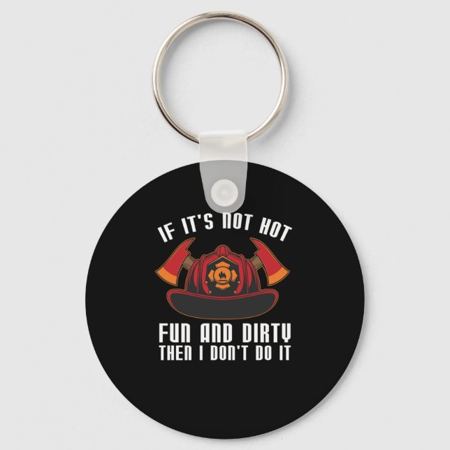 Firefighter Fire Department Thin Red Line Fireman Keychain (Front)