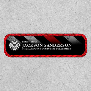 Firefighter Fire Department Thin Red Line Logo Patch