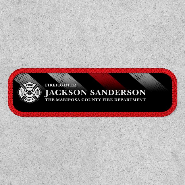 Firefighter Fire Department Thin Red Line Logo Patch (Front)