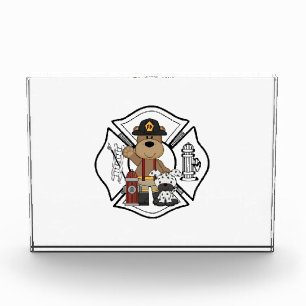 Firefighter Fire Dept Bear Acrylic Award