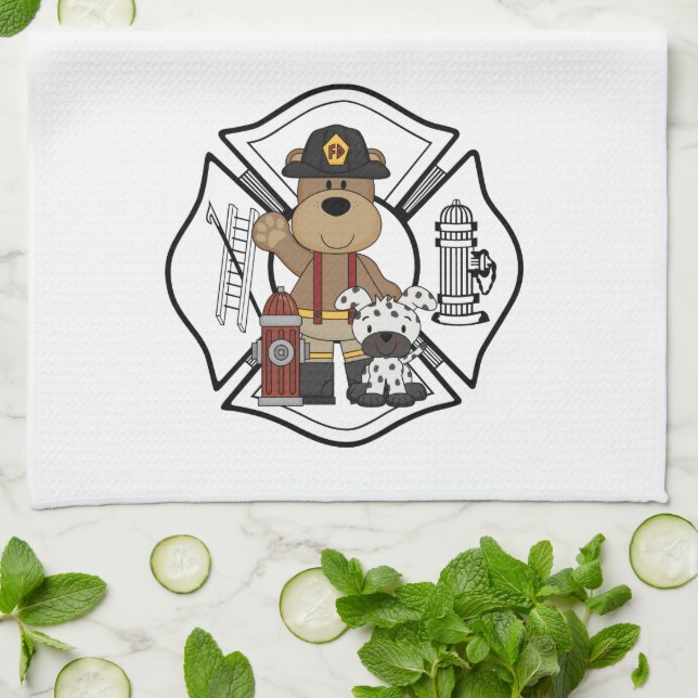 Firefighter Fire Dept Bear Towel (Folded)