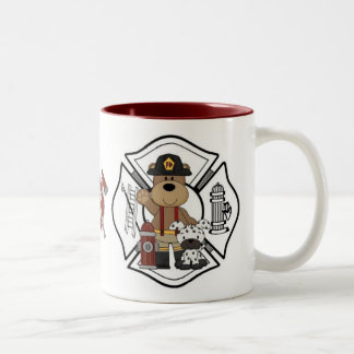 Firefighter Fire Dept Bear Two-Tone Coffee Mug