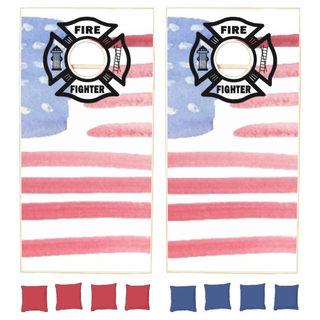 Firefighter Fire Dept Logo   Cornhole Set (Set)