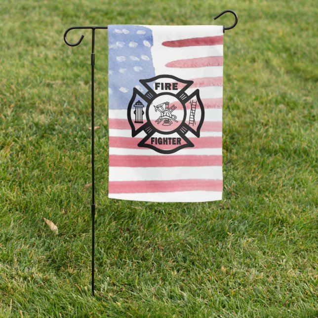 Firefighter Fire Dept Logo    Garden Flag (In SItu)