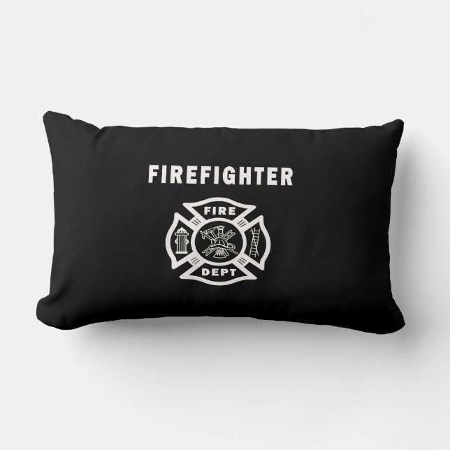 Firefighter Fire Dept Logo Lumbar Pillow (Front)