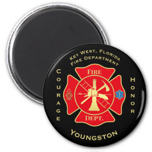 Firefighter Fire Dept Maltese Cross Emblem Magnet