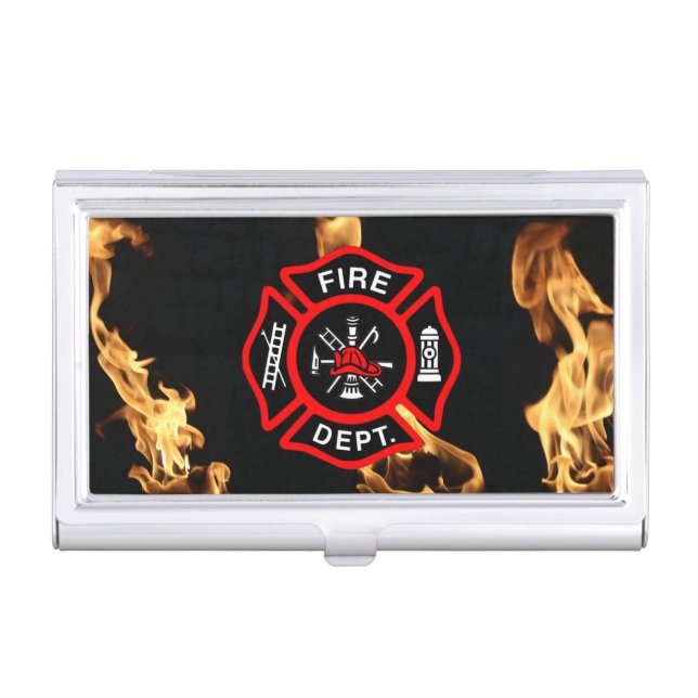 Firefighter Fire Dept Maltese Cross for Firemen Case For Business Cards (Front)