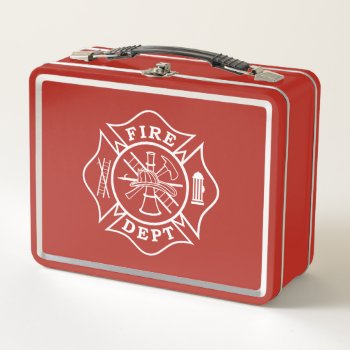 Firefighter / Fire Dept Maltese Cross Lunch Box by TheFireStation at Zazzle