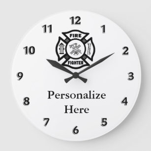 Firefighter Fire Dept Symbol Large Clock