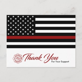 Firefighter / Fire Dept Thank You Postcard by TheFireStation at Zazzle