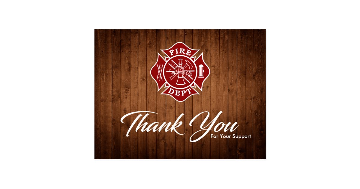 Firefighter Fire Dept Thank You Postcard Zazzle Firefighter Fire Dept Thank You Postcard Zazzle
