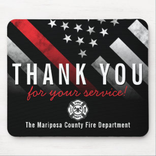 Firefighter Fire Flag First Responder Thank You Mouse Pad