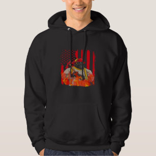 Firefighter Fire Proud American Flag Vintage Desig Hoodie