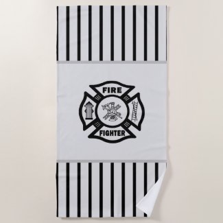 Firefighter Beach Bath and Kitchen Towels
