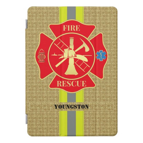 Firefighter Fire Rescue Bunker Gear Maltese Cross iPad Pro Cover