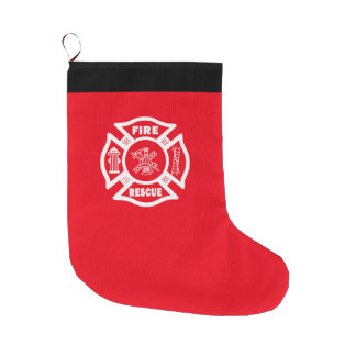 Firefighter Fire Rescue Large Christmas Stocking