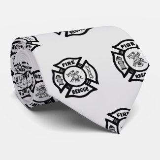 Firefighter Fire Rescue Mens Ties